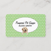 ゴールデンレトリエバー水玉模様forペットグルーミング 名刺 (正面)