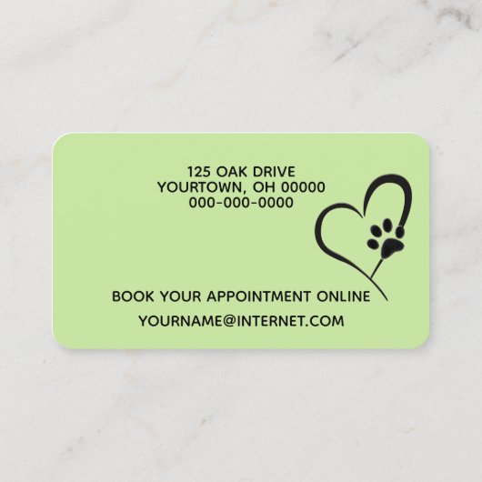 ゴールデンレトリエバー水玉模様forペットグルーミング 名刺 (裏面)