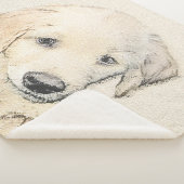 ゴールデンレトリエバー絵画パピーの子犬 – オリジナルドッグアート シェルパブランケット (3/4)