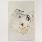 ゴールデンレトリエバー絵画パピーの子犬 – オリジナルドッグアート ジグソーパズル (縦)