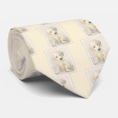 ゴールデンレトリエバー絵画パピーの子犬 – オリジナルドッグアート ネクタイ (ロール)