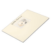 ゴールデンレトリエバー絵画パピーの子犬 – オリジナルドッグアート ノートパッド (アングル)