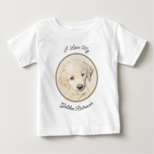 ゴールデンレトリエバー絵画パピーの子犬 – オリジナルドッグアート ベビーTシャツ