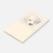 ゴールデンレトリエバー絵画パピーの子犬 – オリジナルドッグアート ポストイット (アングル)