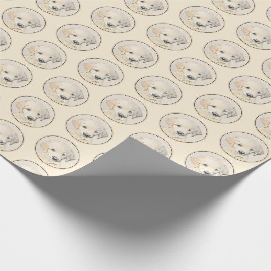 ゴールデンレトリエバー絵画パピーの子犬 – オリジナルドッグアート ラッピングペーパー (角)