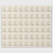 ゴールデンレトリエバー絵画パピーの子犬 – オリジナルドッグアート ラッピングペーパー (フラット)