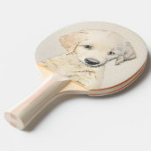 ゴールデンレトリエバー絵画パピーの子犬 – オリジナルドッグアート 卓球ラケット (正面アングル)