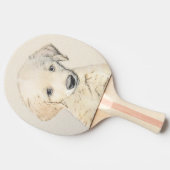 ゴールデンレトリエバー絵画パピーの子犬 – オリジナルドッグアート 卓球ラケット (横)