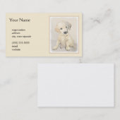 ゴールデンレトリエバー絵画パピーの子犬 – オリジナルドッグアート 名刺 (正面/裏面)