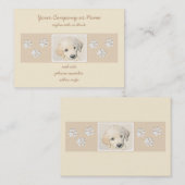 ゴールデンレトリエバー絵画パピーの子犬 – オリジナルドッグアート 名刺 (正面/裏面)