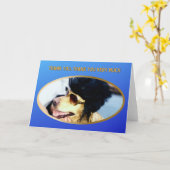 ゴールデンレトリバーありがとう。本当にありがとう カード (黄色い花)