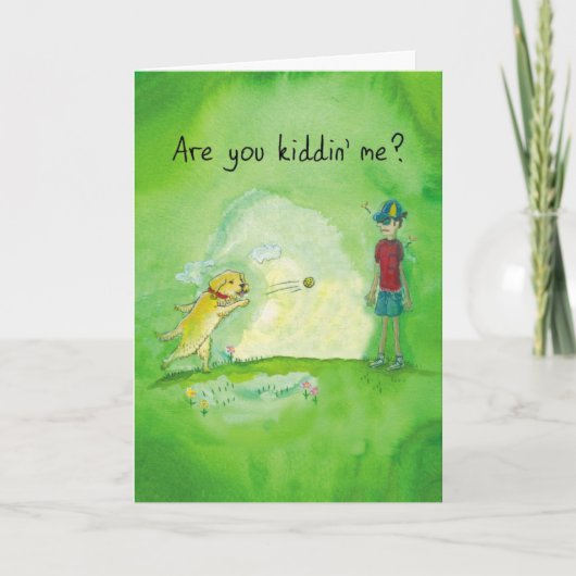 ゴールデンレトリバーおもしろいスルーワー – ボスのデイカード カード (正面)