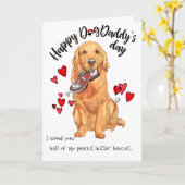 ゴールデンレトリバーから父の日を楽しむ カード (黄色い花)