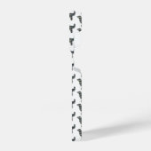 ゴールデンレトリバーかわいい犬のシルエットグリッドホワイト iPhoneケース (左側面)