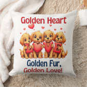 ゴールデンレトリバーかわいい犬LOVE クッション (ブランケット)