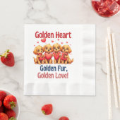 ゴールデンレトリバーかわいい犬LOVE 縁ありランチョンナプキン (インサイチュ)