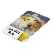 ゴールデンレトリバーがよく柔軟な磁石を得る マグネット (左側)