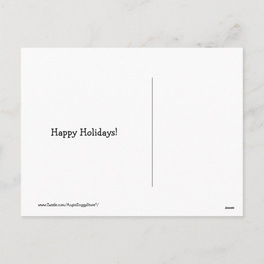 ゴールデンレトリバーがサンタクリスマスカードを伝える シーズンポストカード (裏面)