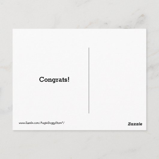 ゴールデンレトリバーがニュースおめでとうを聞いた ポストカード (裏面)