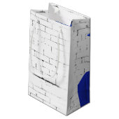 ゴールデンレトリバーがブルーキャップで卒業 スモールペーパーバッグ (裏面アングル)