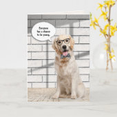 ゴールデンレトリバーが古い誕生日カードを取得 カード (黄色い花)