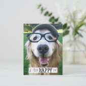 ゴールデンレトリバーが喜びを得る ポストカード (スタンド正面)