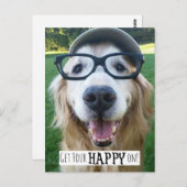 ゴールデンレトリバーが喜びを得る ポストカード (正面/裏面)