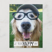 ゴールデンレトリバーが喜びを得る ポストカード (正面)