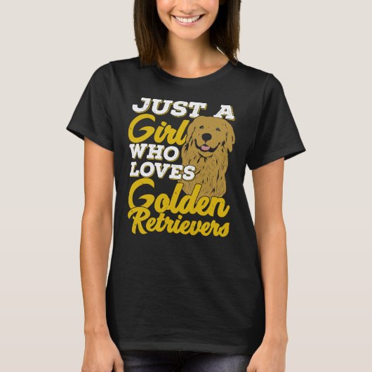 ゴールデンレトリバーが大好きな女の子 Tシャツ (正面)