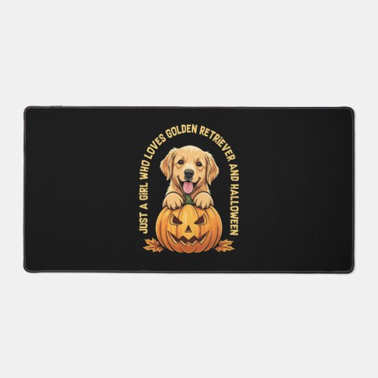 ゴールデンレトリバーが大好きな少女 デスクマット (正面)