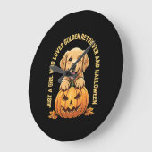 ゴールデンレトリバーが大好きな少女 ラージ壁時計 (傾斜)