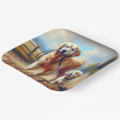 ゴールデンレトリバーが散歩に出てくる ペーパープレート (傾斜あり)