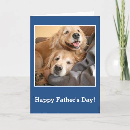 ゴールデンレトリバーが父の日に嗅ぎ回るパパ カード (正面)