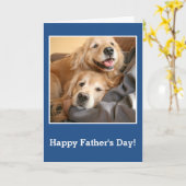 ゴールデンレトリバーが父の日に嗅ぎ回るパパ カード (黄色い花)