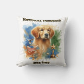 ゴールデンレトリバーが純血犬の日を優遇 クッション (正面)