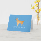 ゴールデンレトリバーが間もなく元気になる カード (黄色い花)