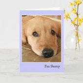 ゴールデンレトリバーごめんなさい謝る カード (黄色い花)
