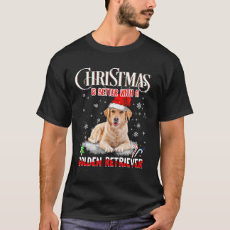 ゴールデンレトリバーでクリスマスの方が良い – 犬 Tシャツ