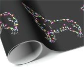 ゴールデンレトリバーとクリスマスライトハッピークリスマス ラッピングペーパー (ロールコーナー)