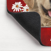 ゴールデンレトリバーとデイジーオンレザー マウスパッド (コーナー)