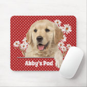 ゴールデンレトリバーとデイジーマウスパッド マウスパッド (マウス)
