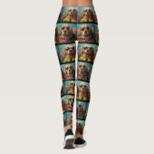 ゴールデンレトリバーとハートバラバレンタインデー レギンス (裏面)