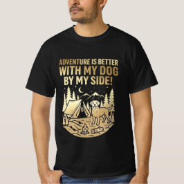 ゴールデンレトリバーと一緒なら冒険ももっと楽しい Tシャツ