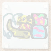 ゴールデンレトリバーと春 ガラスコースター (裏面)