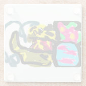 ゴールデンレトリバーと春 ガラスコースター (裏面)