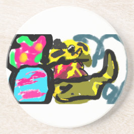 ゴールデンレトリバーと春 コースター