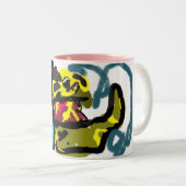 ゴールデンレトリバーと春 ツートーンマグカップ (正面右)