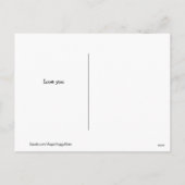 ゴールデンレトリバーと赤いバラのバレンタインデー シーズンポストカード (裏面)