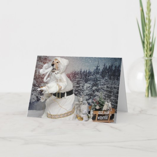 ゴールデンレトリバーのおじいさん冬のワンダーランド シーズンカード (正面)