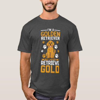 ゴールデンレトリバーのお母さん犬+犬のお世話をする少年 レトロ Tシャツ